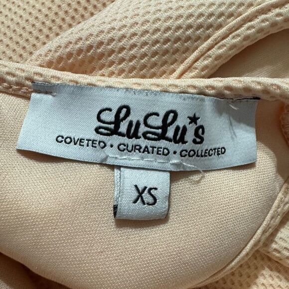 Lulus Fit & Flare Racerback Sleeveless Dress Peach Textured Size XS - Picture 6 of 7